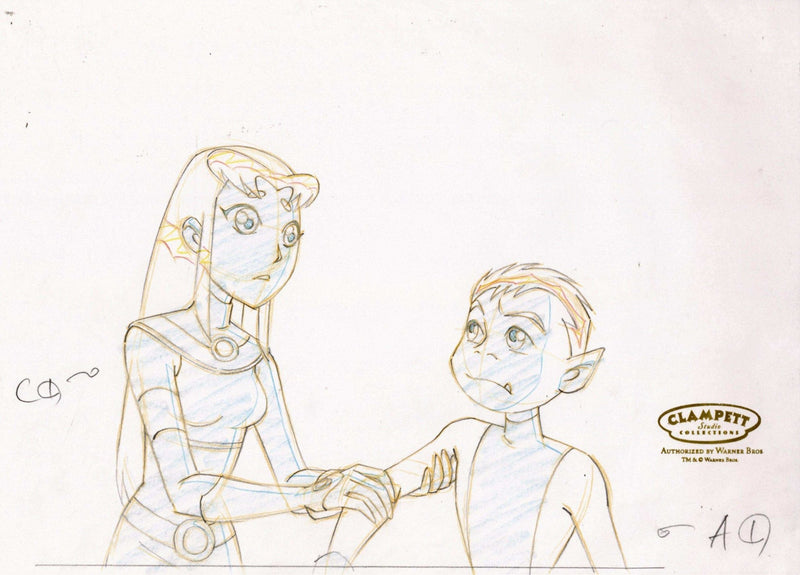Teen Titans Original Production Drawing: Beast Boy and Starfire - Choice Fine Art