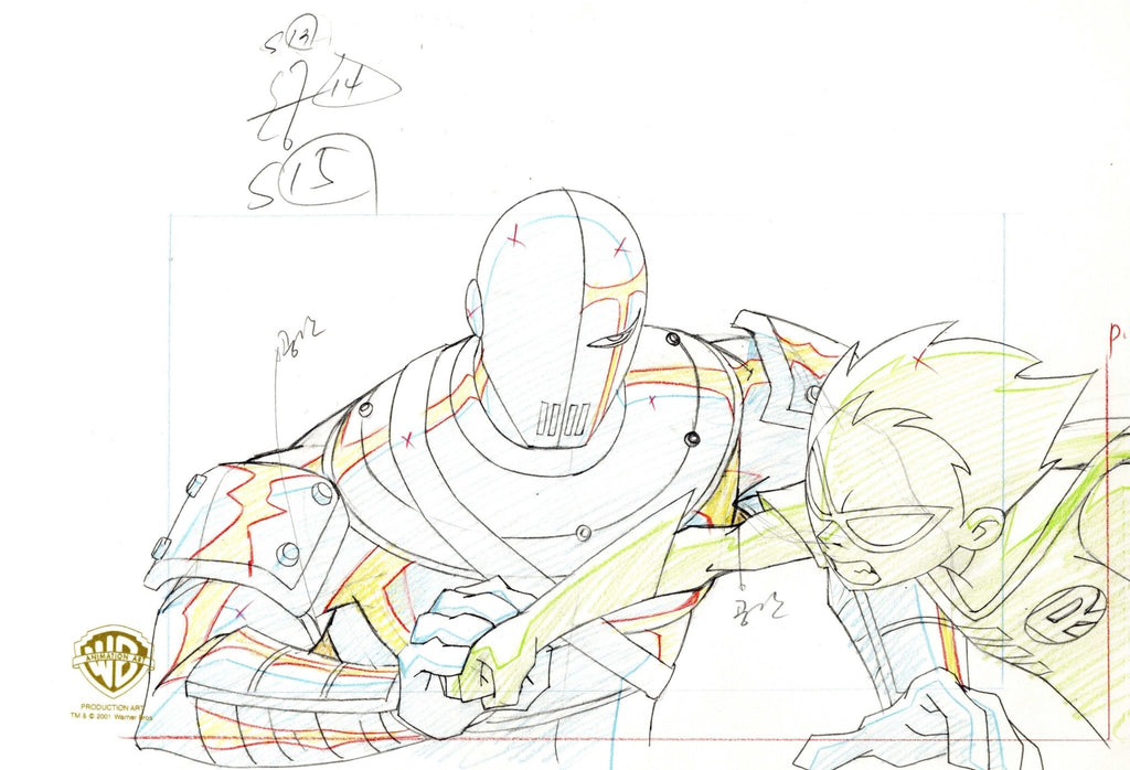 Teen Titans Original Production Drawing: Robin and Slade - Choice Fine Art