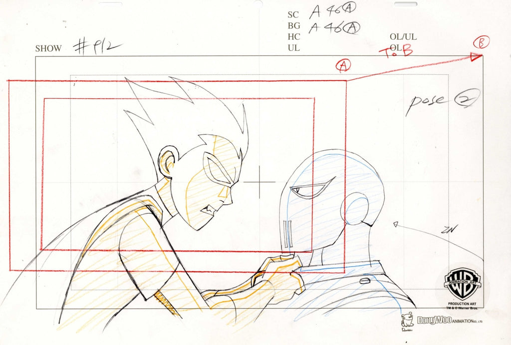 Teen Titans Original Production Drawing: Robin and Slade - Choice Fine Art