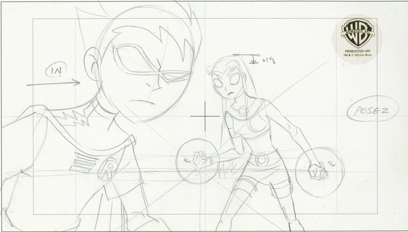 Teen Titans Original Production Drawing: Robin and Starfire - Choice Fine Art