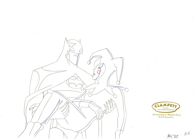 The Batman Original Production Drawing: The Batman and Harley Quinn - Choice Fine Art