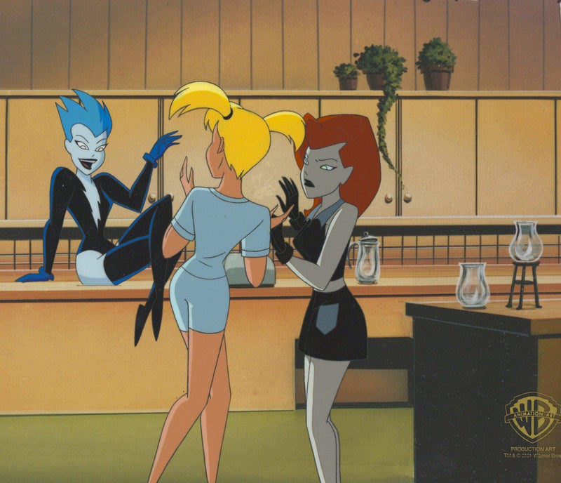 The New Batman Adventures Original Production Cel: Livewire, Poison Ivy, and Harley Quinn - Choice Fine Art