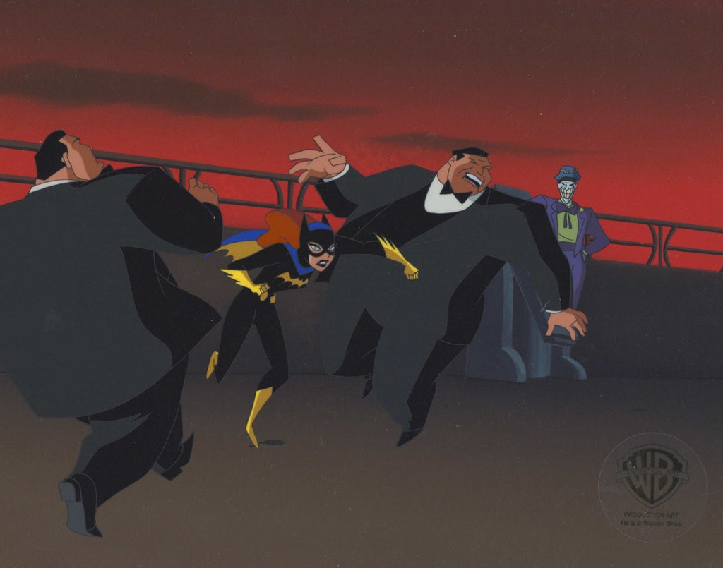 The New Batman Adventures Original Production Cel on Original Background: Batgirl and Joker - Choice Fine Art