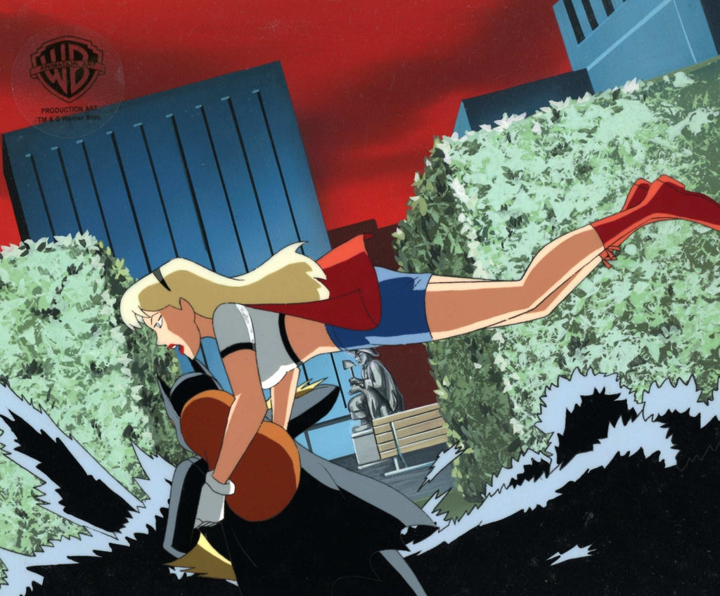 The New Batman Adventures Original Production Cel on Original Background: Batgirl and Supergirl - Choice Fine Art