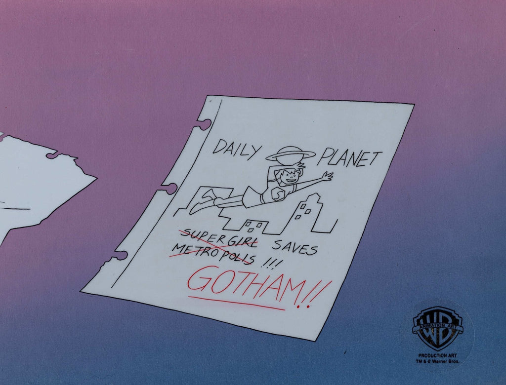 The New Batman Adventures Original Production Cel on Original Background: Batgirl Saves Gotham - Choice Fine Art