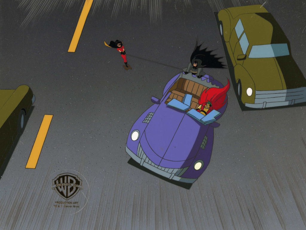 The New Batman Adventures Original Production Cel on Original Background: Batman, Robin, and the Creeper - Choice Fine Art