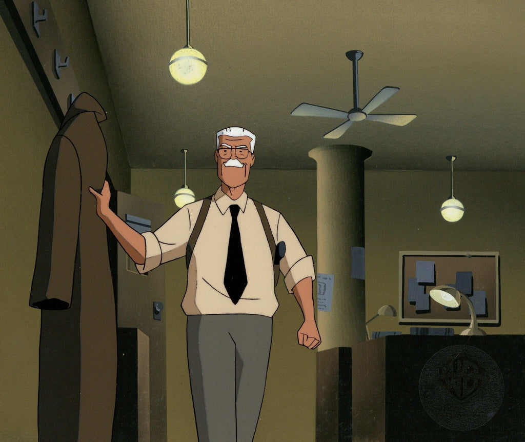 The New Batman Adventures Original Production Cel on Original Background: Commissioner Gordon - Choice Fine Art