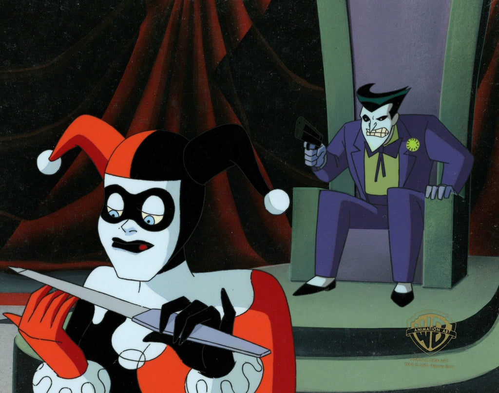 The New Batman Adventures Original Production Cel on Original Background: Harley Quinn and Joker - Choice Fine Art