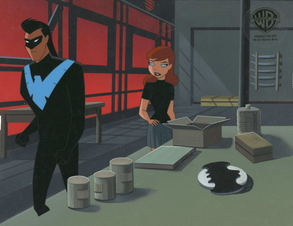 The New Batman Adventures Original Production Cel on Original Background: Nightwing and Barbara Gordon - Choice Fine Art