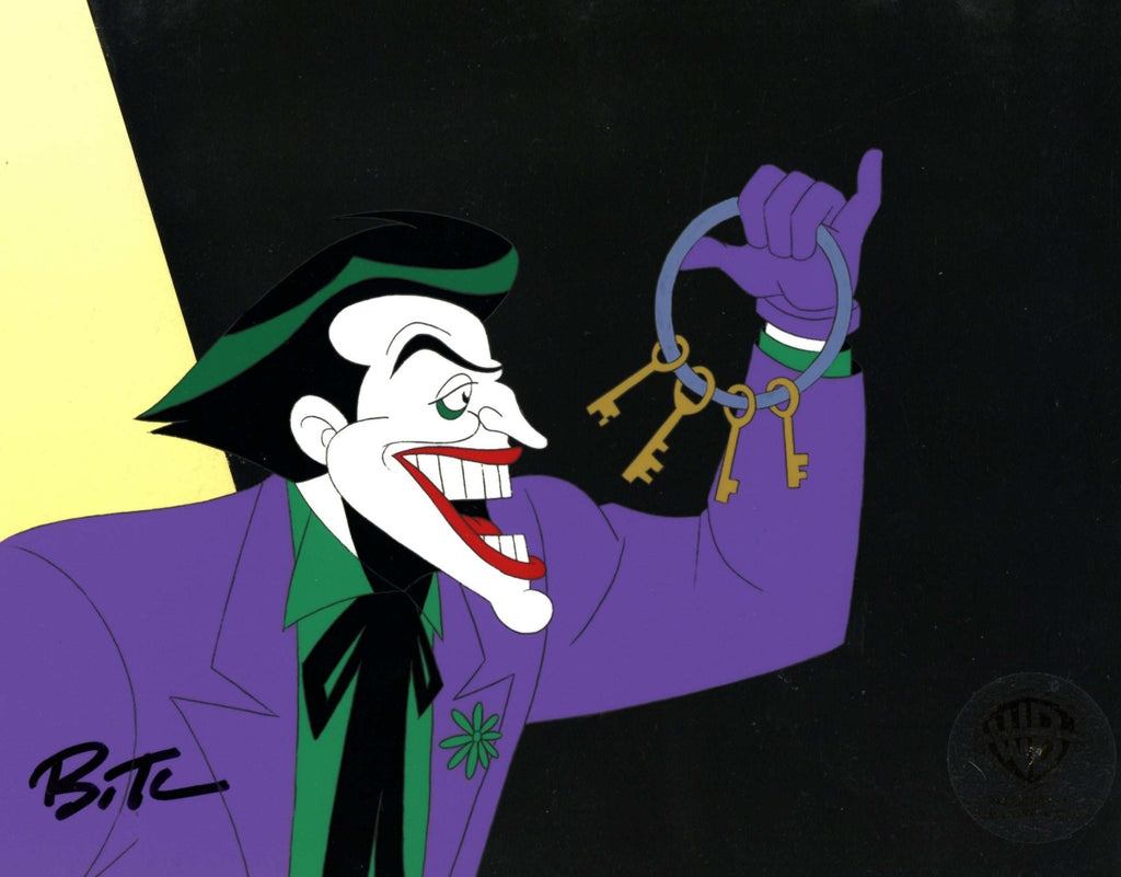 The New Batman Adventures Original Production Cel On Original Background Signed by Bruce Timm: Joker - Choice Fine Art