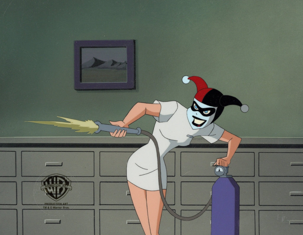 The New Batman Adventures Original Production Cel On Original Background with Matching Drawing: Harley Quinn - Choice Fine Art