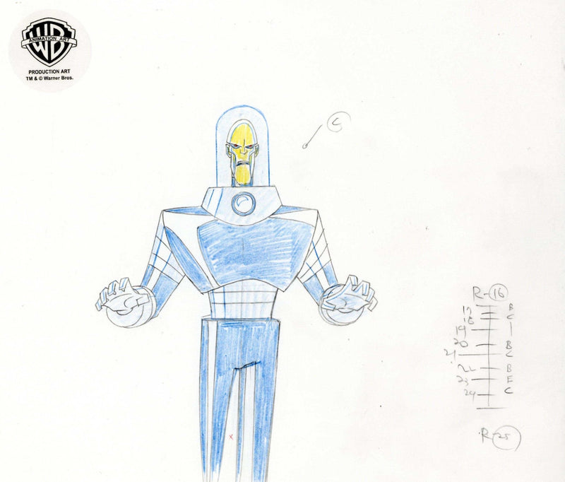 The New Batman Adventures Original Production Cel on Original Background with Matching Drawing: Mr. Freeze - Choice Fine Art