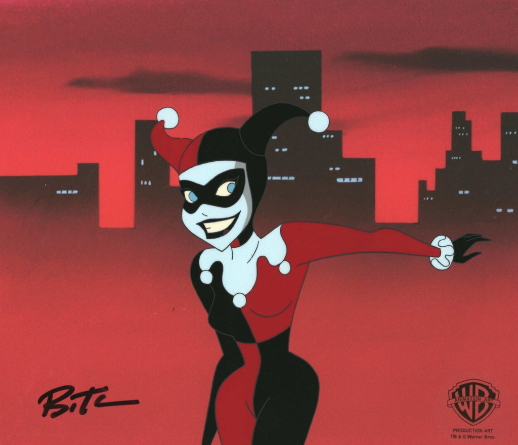 The New Batman Adventures Original Production Cel Signed by Bruce Timm: Harley Quinn - Choice Fine Art