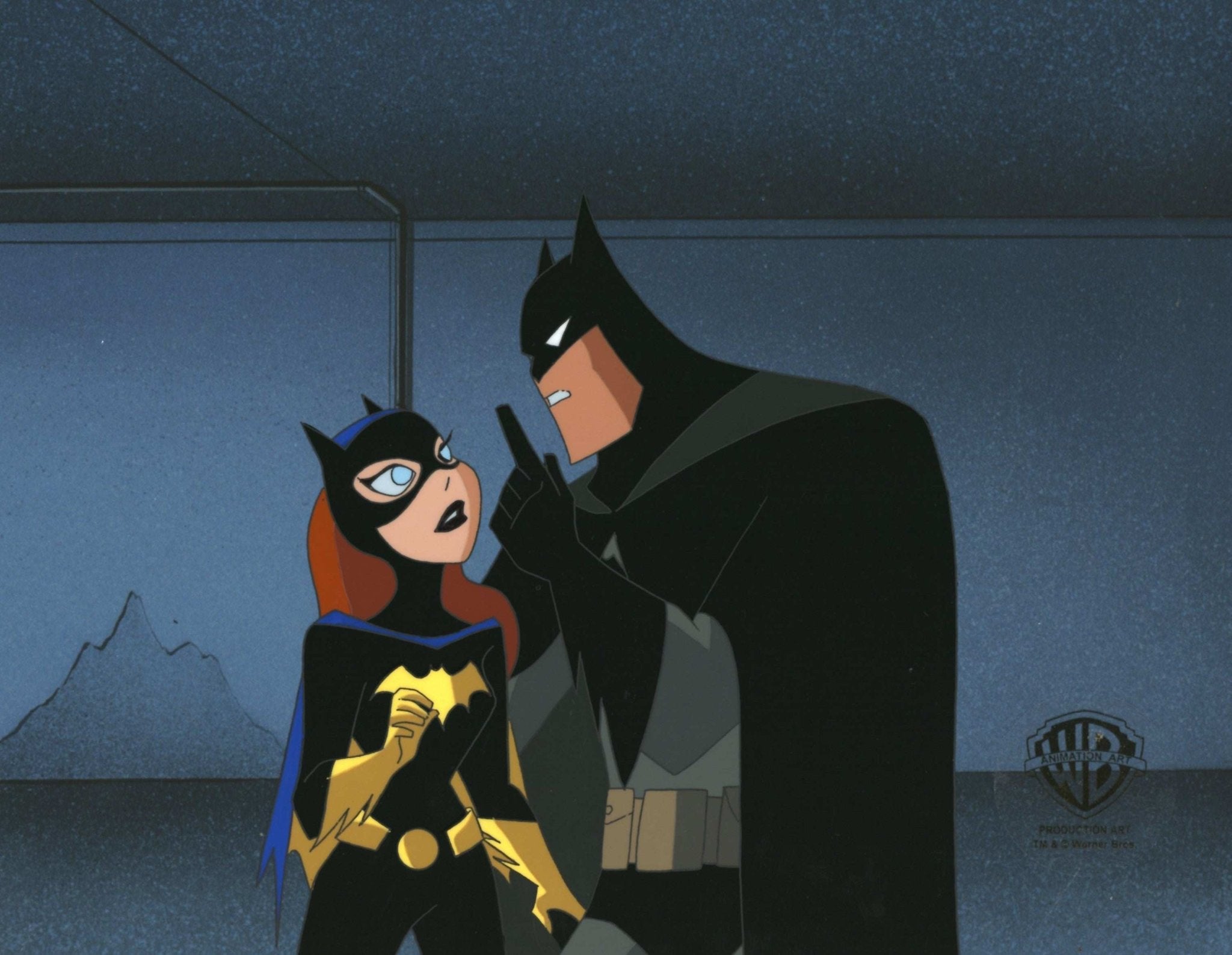 The New Batman Adventures Original Production Cel with Matching Drawing:  Batman and Batgirl