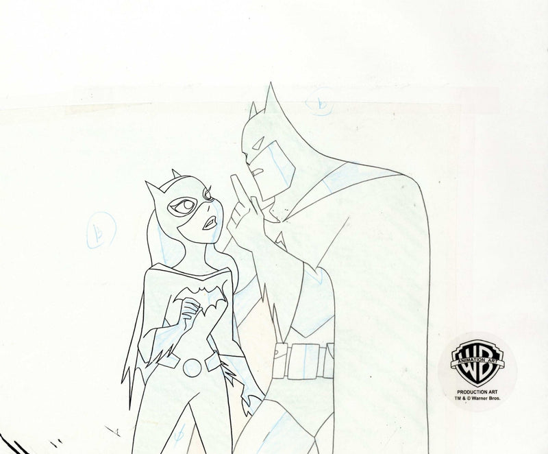 The New Batman Adventures Original Production Cel with Matching Drawing: Batman and Batgirl - Choice Fine Art