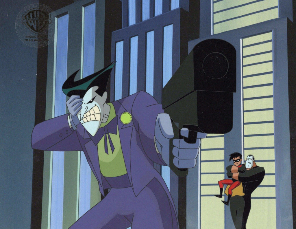 The New Batman Adventures Original Production Cel With Matching Drawing: Joker, Robin, and Mo - Choice Fine Art