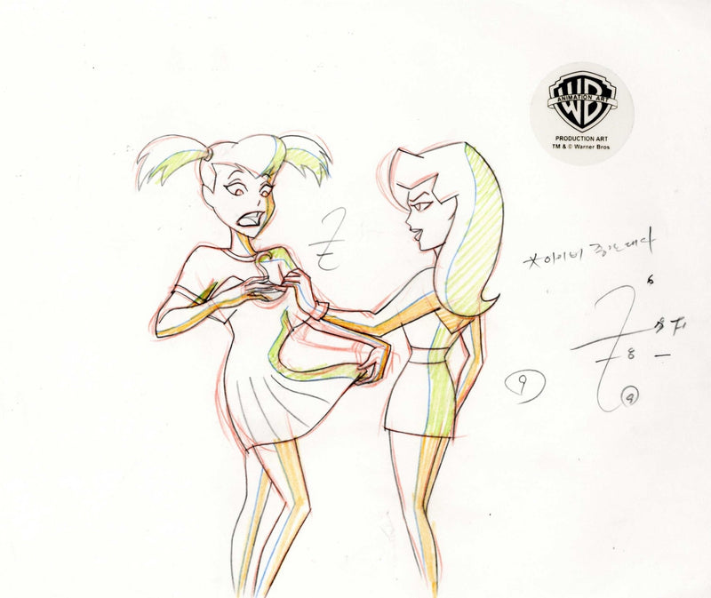 The New Batman Adventures Original Production Drawing: Harley Quinn and Poison Ivy - Choice Fine Art