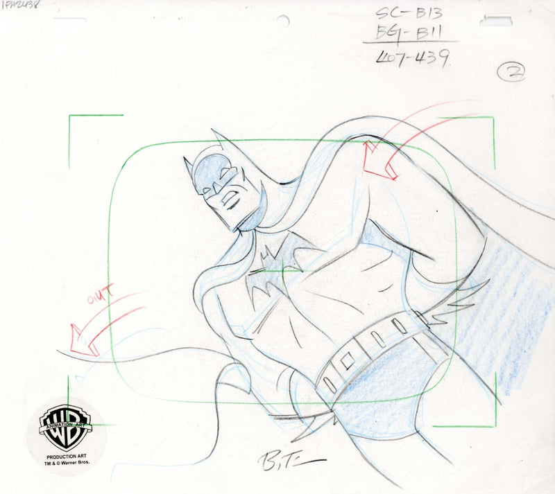 The New Batman Adventures Original Production Drawing Signed by Bruce Timm: Batman - Choice Fine Art