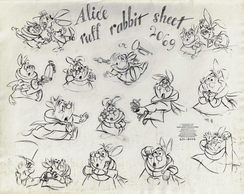 Disney Alice In Wonderland White Rabbit Drawing