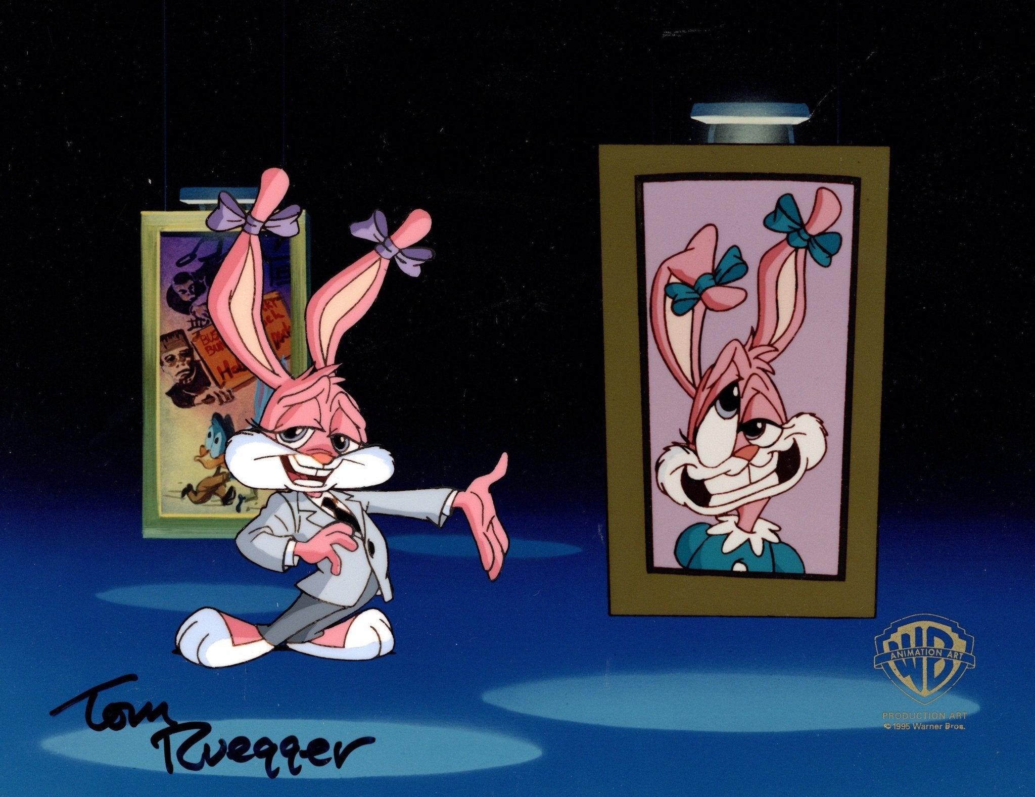 Tom Ruegger Characters Tiny Toon Adventures Original Production Cel Signed by Tom Ruegger: Ba ...