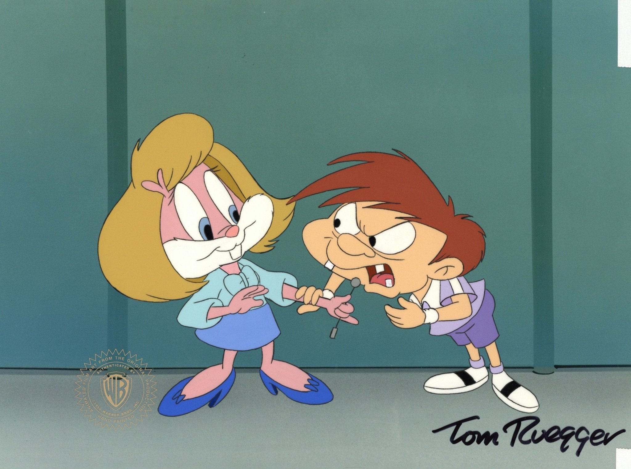 Tom Ruegger Tiny Toon Adventures Original Production Cel Signed by Tom Ruegger: Ba ...