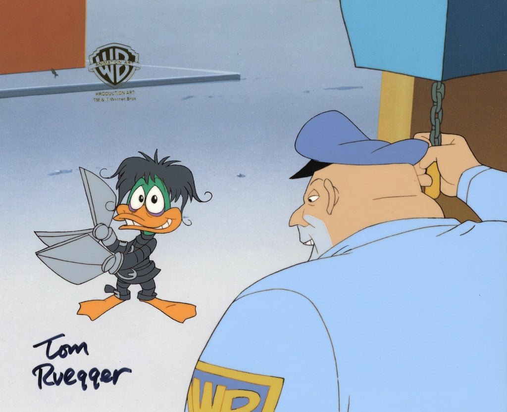 Tiny Toons Adventures Original Production Cel Signed by Tom Ruegger: Plucky Duck and Ralph - Choice Fine Art