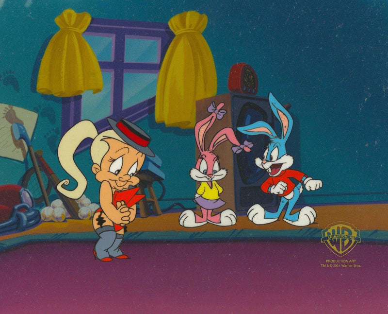 Tiny Toons Original Production Cel: Buster, Babs, and Elmer Fudd as "Fuddonna" - Choice Fine Art