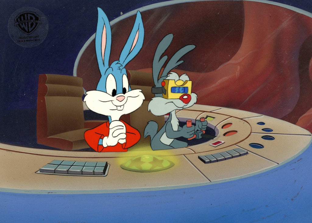Tiny Toons Original Production Cel on Original Background: Buster Bunny and Calamity Coyote - Choice Fine Art