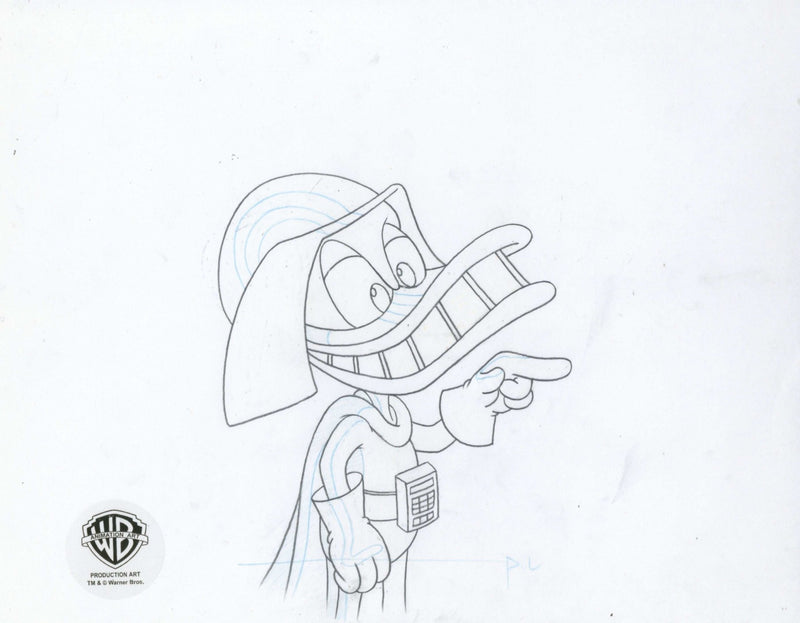 Tiny Toons Original Production Cel on Original Background with Matching Drawing: Duck Vader - Choice Fine Art