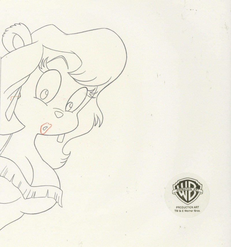 Tiny Toons Original Production Cel with Matching Drawing: Julie Bruin,Buster Bunny and Babs Bunny - Choice Fine Art