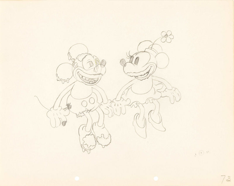 Touchdown Mickey Mouse and Minnie Mouse Original Production Drawing - Choice Fine Art