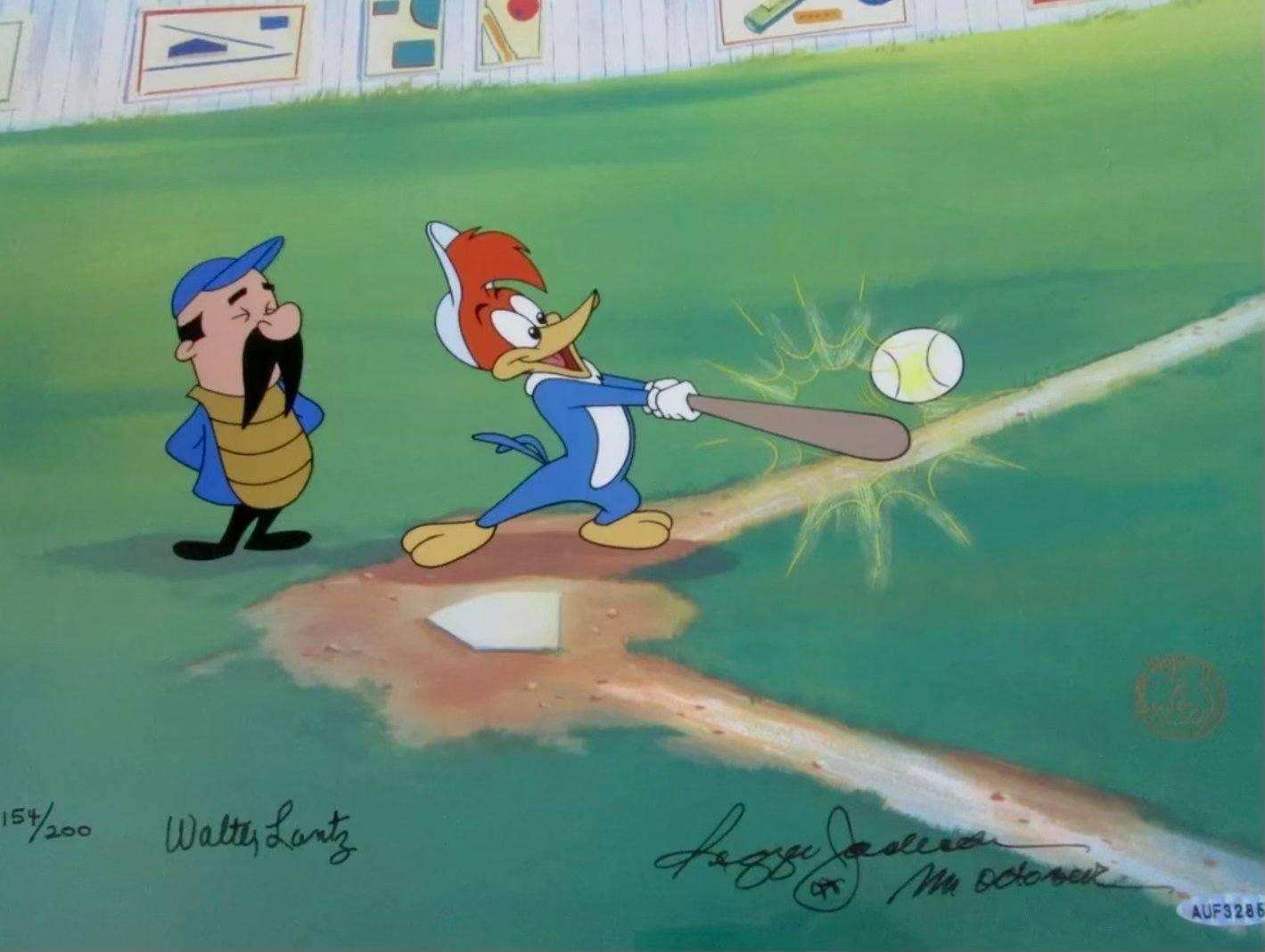 Woody Gets a Hit: Woody Woodpecker Limited Edition signed by Reggie Jackson